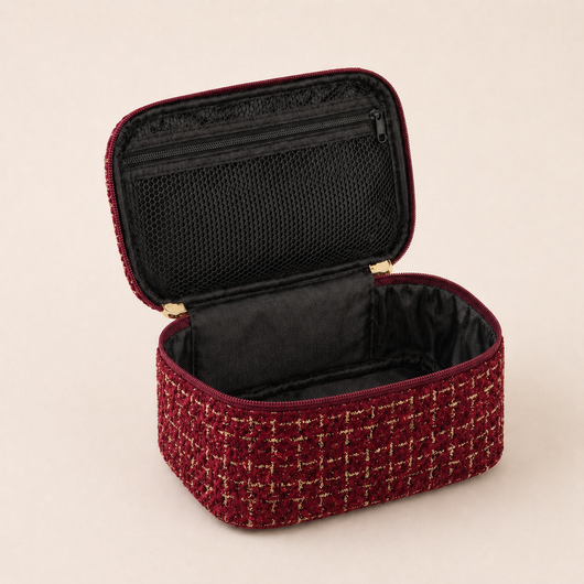 The Signature Keep in shade Ruby with open lid.